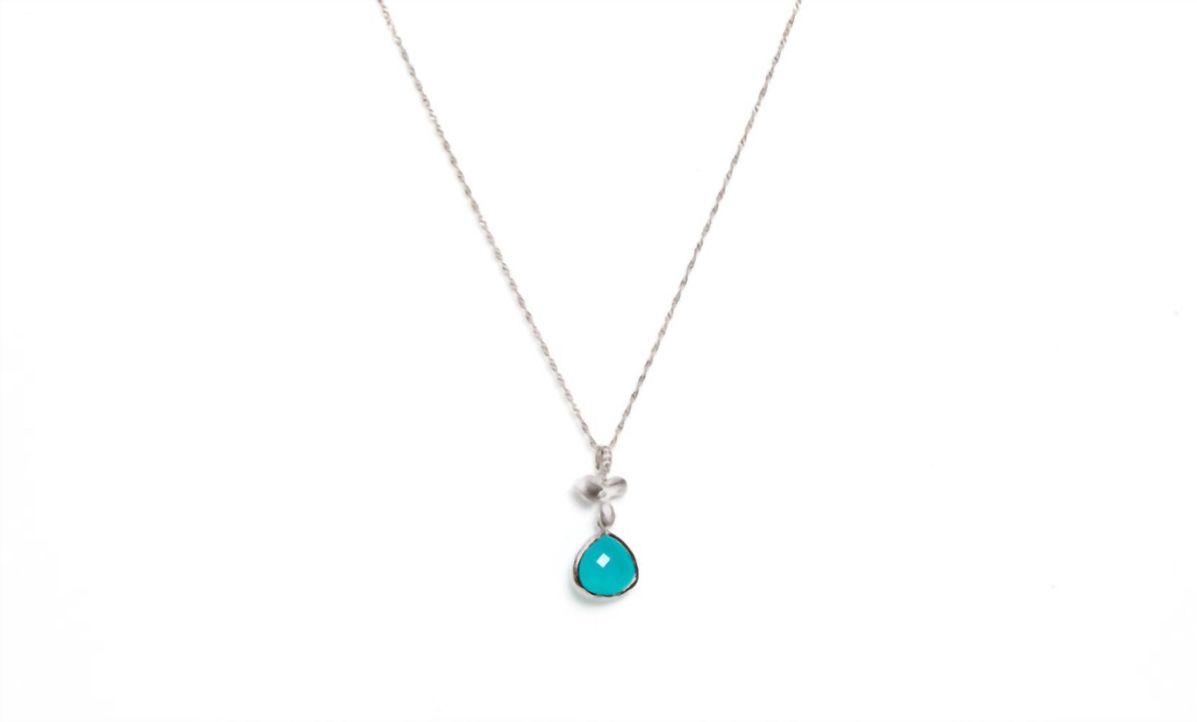 Avenue Chic - Women's Tiny Orchid Drop Pendant Necklace