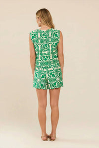 Skies Are Blue - Nico Tropical Button Back Sleeveless Top