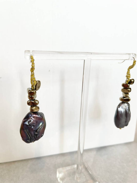 Mela Jewellery - Women's F Lupi Baroque Peacock Pearl Earrings