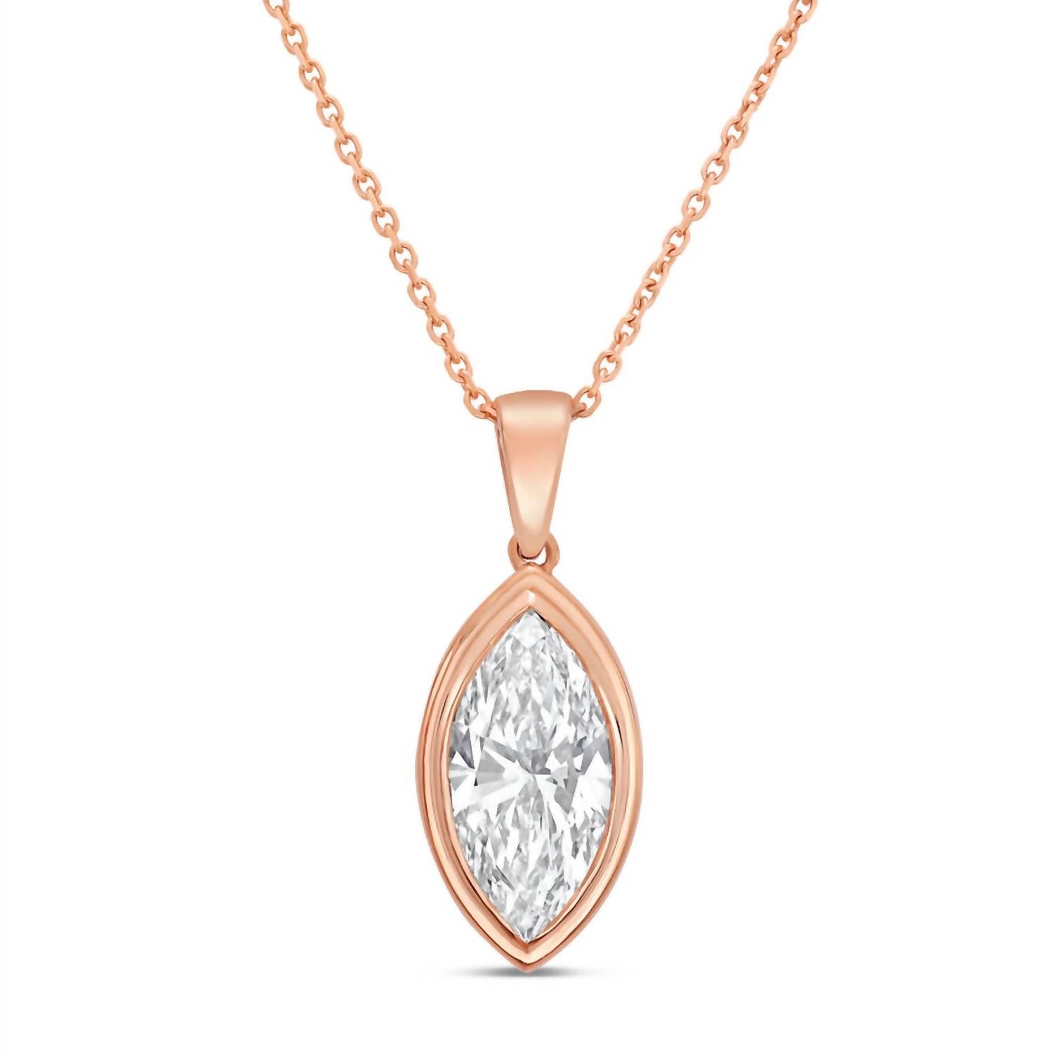 Diana M Jewels - Women's Marquise Lab-Grown Diamond Pendant Necklace (9.00 Ct) - Elegant Plus