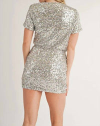 Klesis - Short Sleeve Sequin Mini Dress
