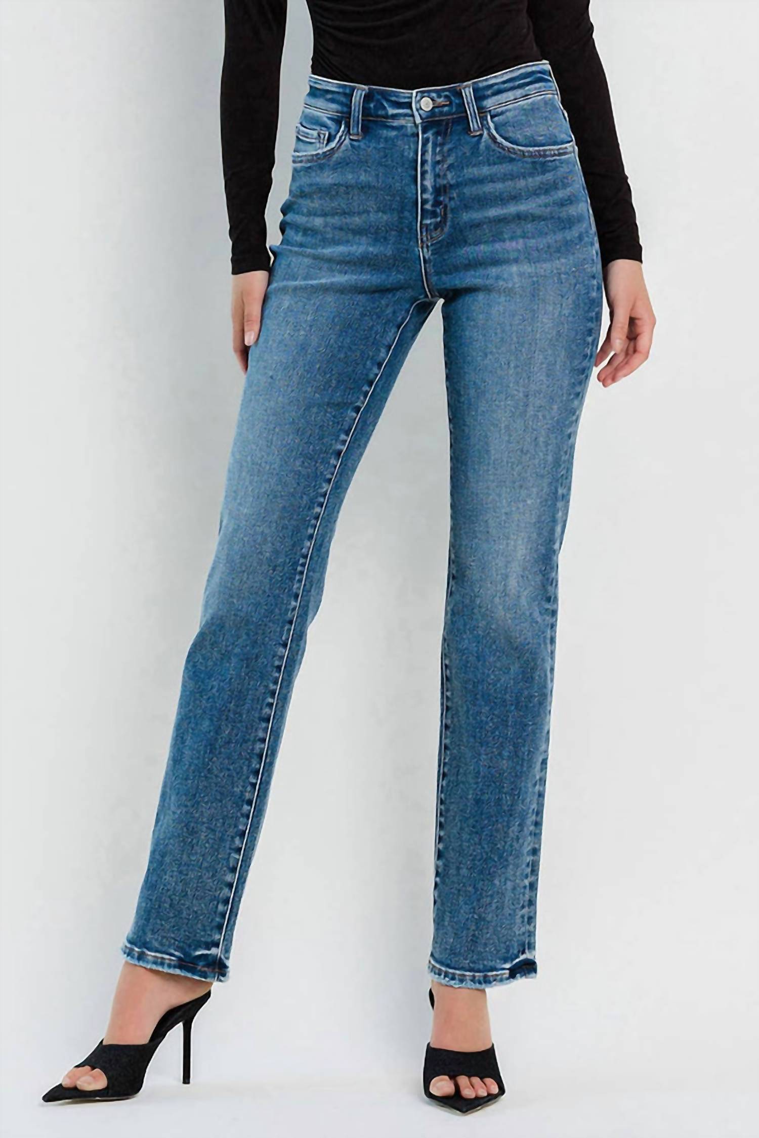 Flying Monkey - Illuminate High Rise Straight Jeans