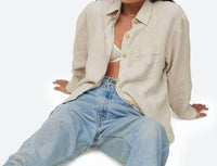 Mate - Linen Oversized Long Sleeve Shirt