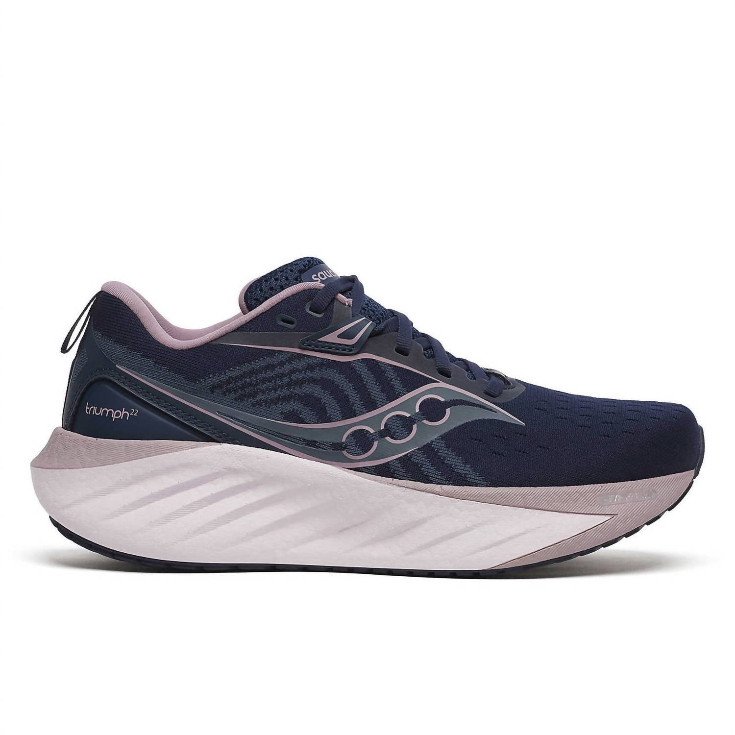 SAUCONY Women's Triumph 22 Running Shoe in navy dusk marine 2 - women's shoe
