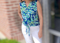 La Mer Luxe - Knit Sleeveless Crop Tie-front Madeira Top