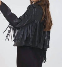 Jakett - Tina Fringe Leather Jacket