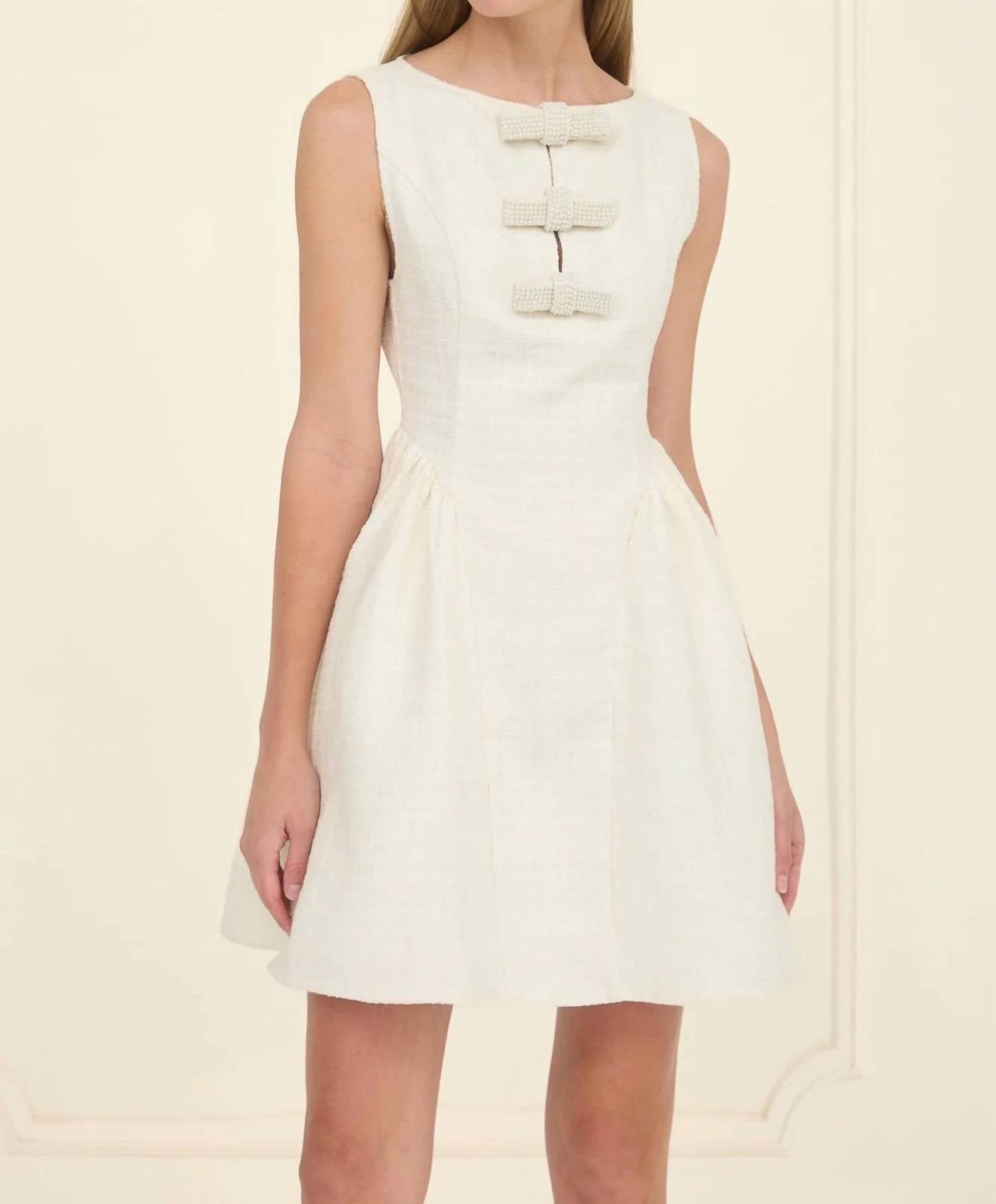 Moon River - Tweed Bow Mini Dress