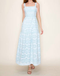B.Right - Floral Crochet Lace Print Midi Dress