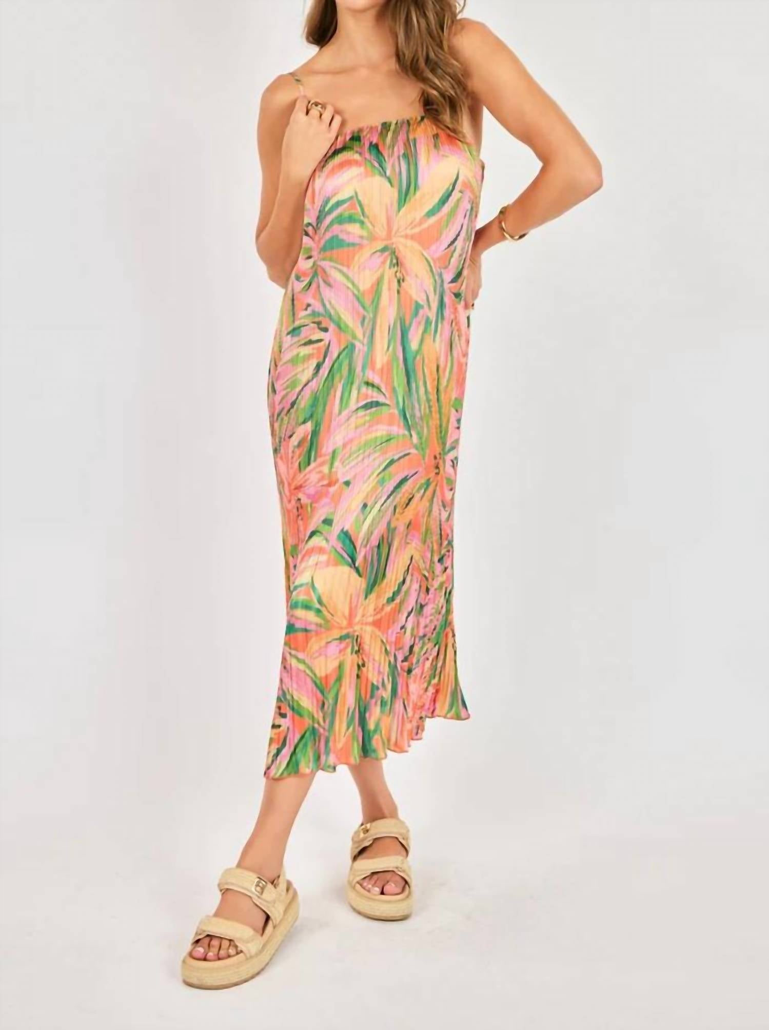 Sadie & Sage - Sunset Ridge Plisse Midi Dress
