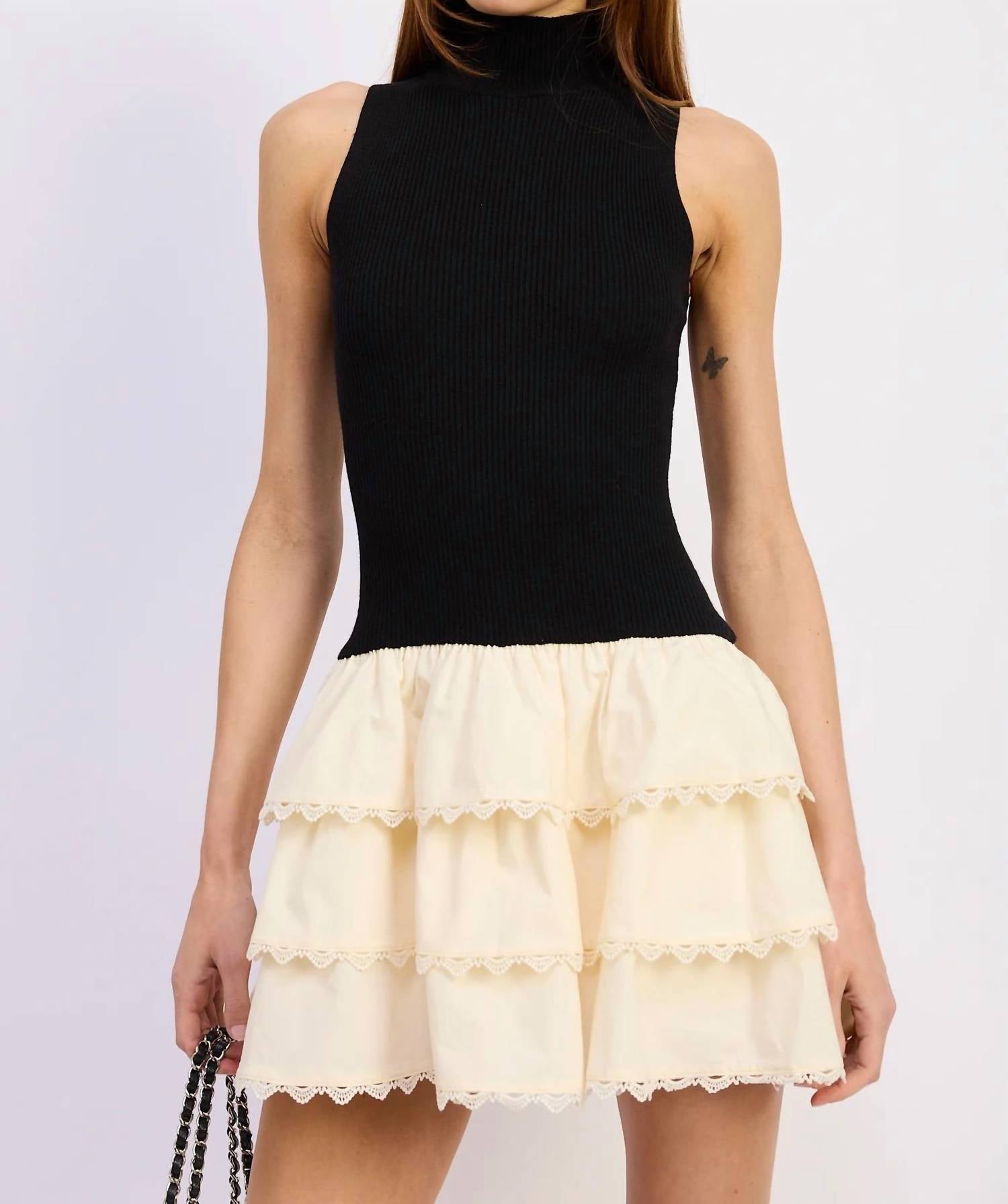En Saison - Mock Neck Mini Dress