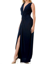 Ariella - Twist Front Plunging Neckline Maxi Dress