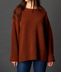 Before You Round Neck Two Tone Sweater in bronze - women's sweater