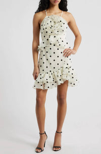 Lucy Paris - Remy Polka Dot Rosette Ruffle Minidress