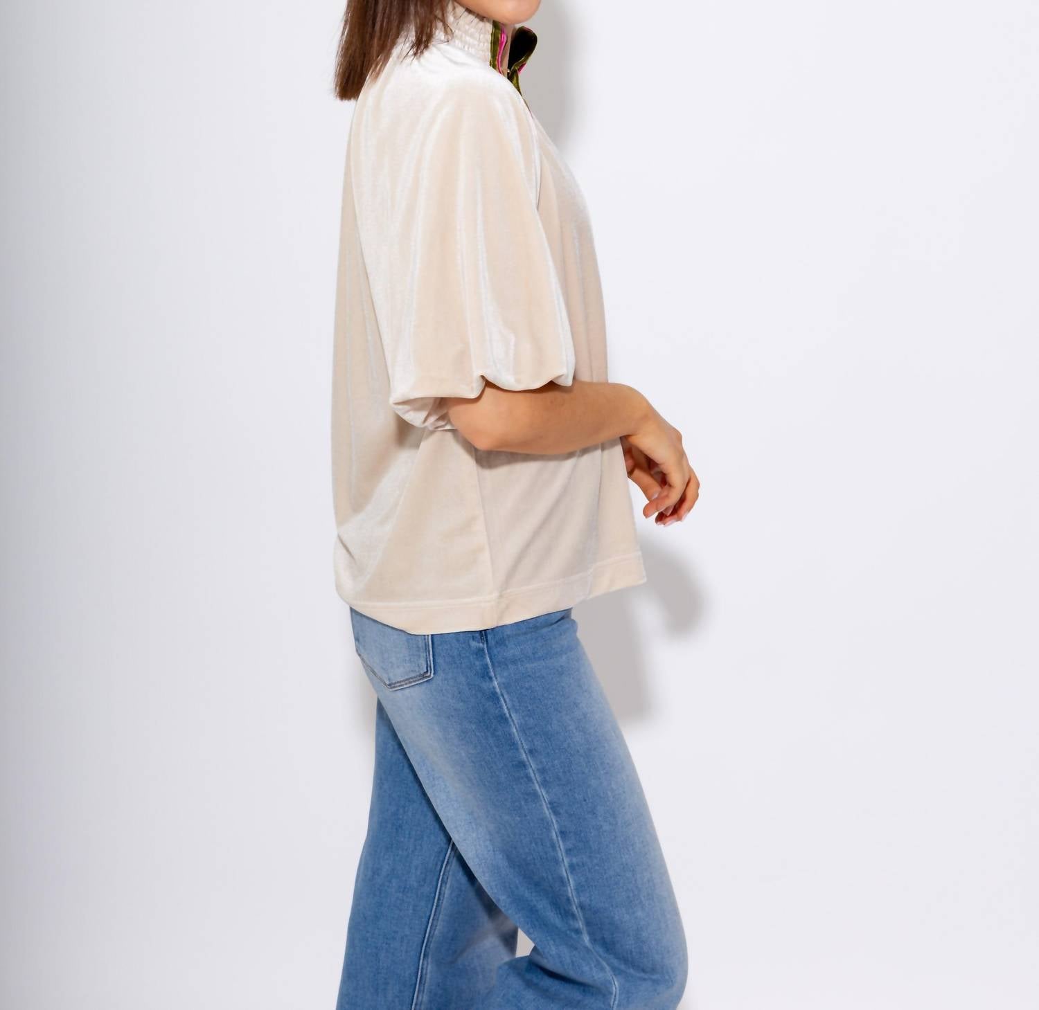 Thml - Split Neck Contrast Placket Blouse