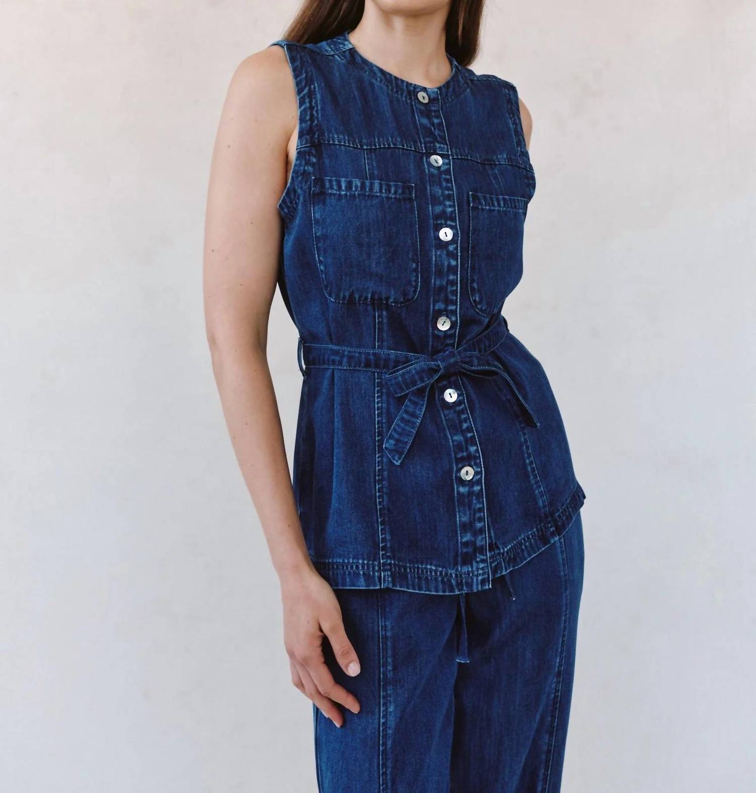 Bella Dahl - Seamed Belted Denim Vest