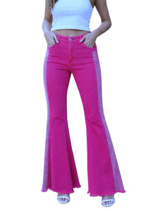 Lucky & Blessed - Shiny Studded Embellished Flare Jeans