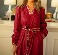 &Merci - Embroidered Long Sleeve Dress