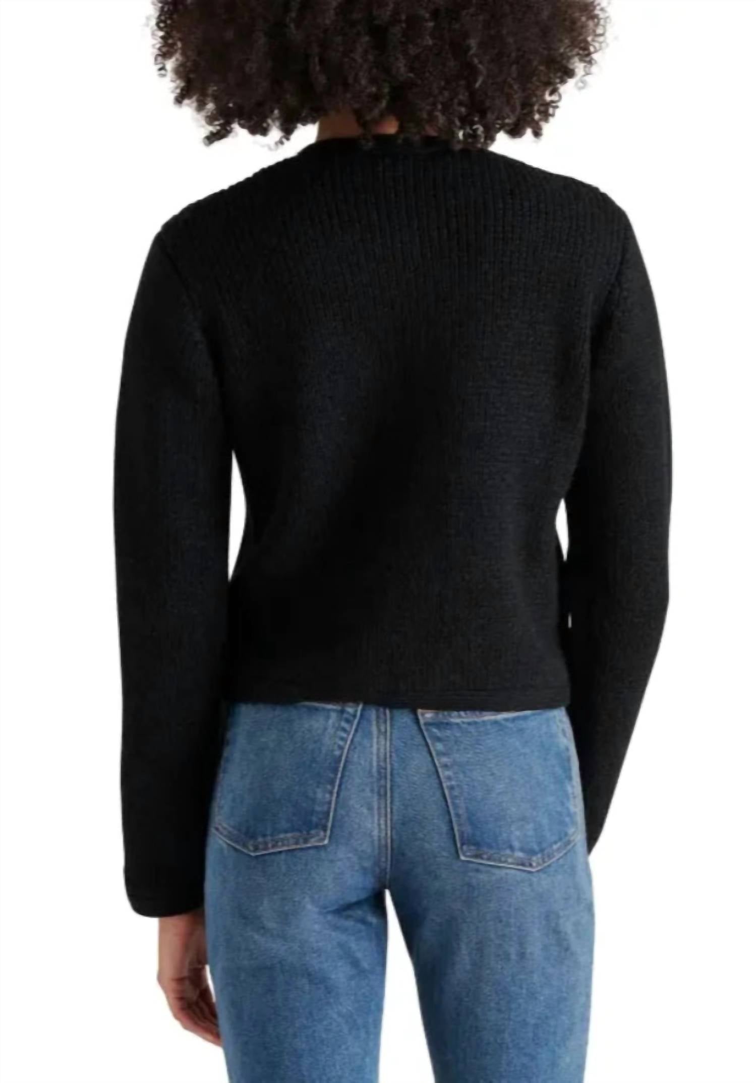 STEVE MADDEN Fantino Sweater Jacket in black - women's cardigan - alternate view