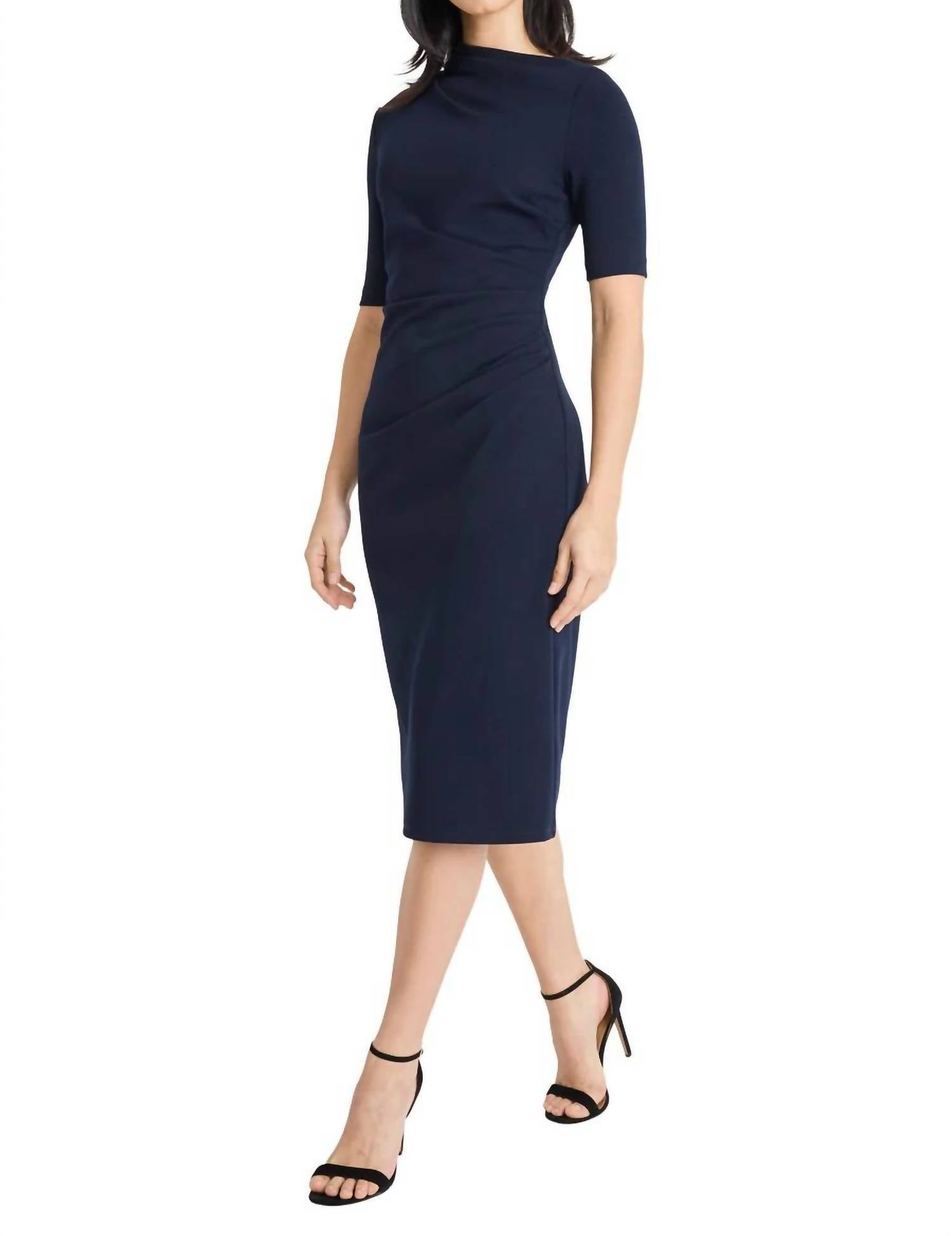 Maggy London Erin Half Sleeve Dress in twilight navy - women's dress - detail view