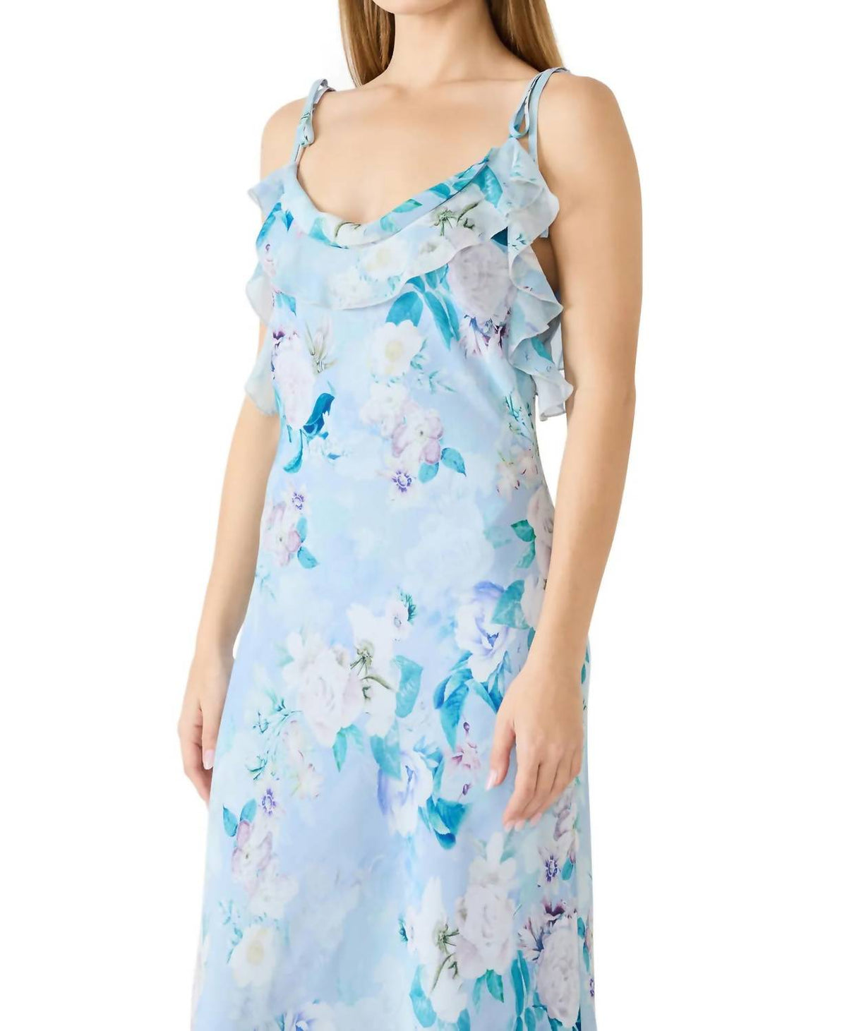 Steve Madden - Lenna Floral Cowl Neck Chiffon Maxi Dress