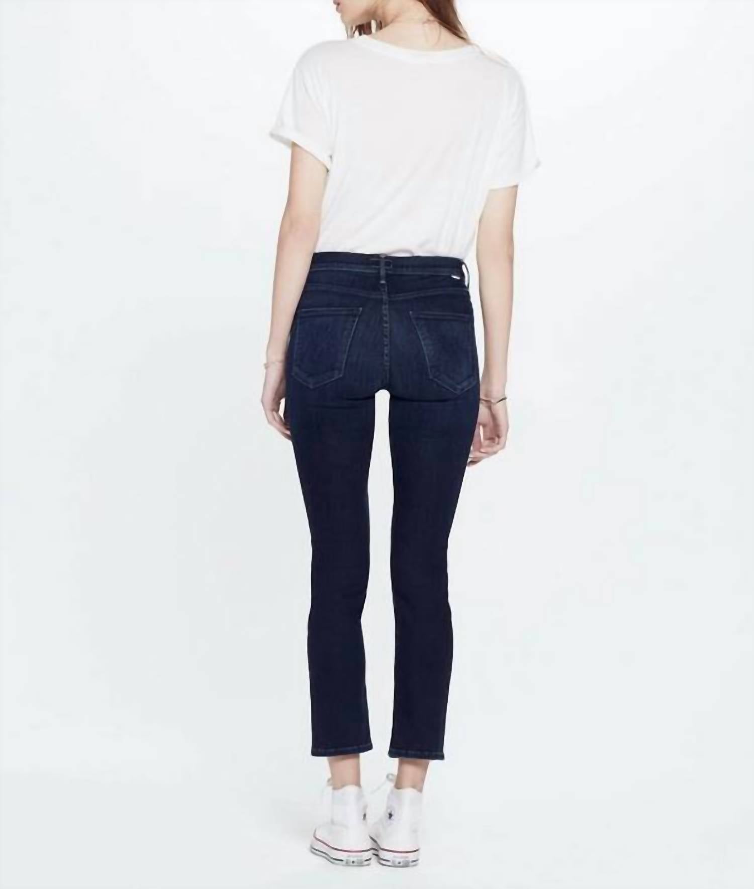 Mother Pre-loved Mid Rise Dazzler Ankle Jeans in dark blue - women's jeans - view 4