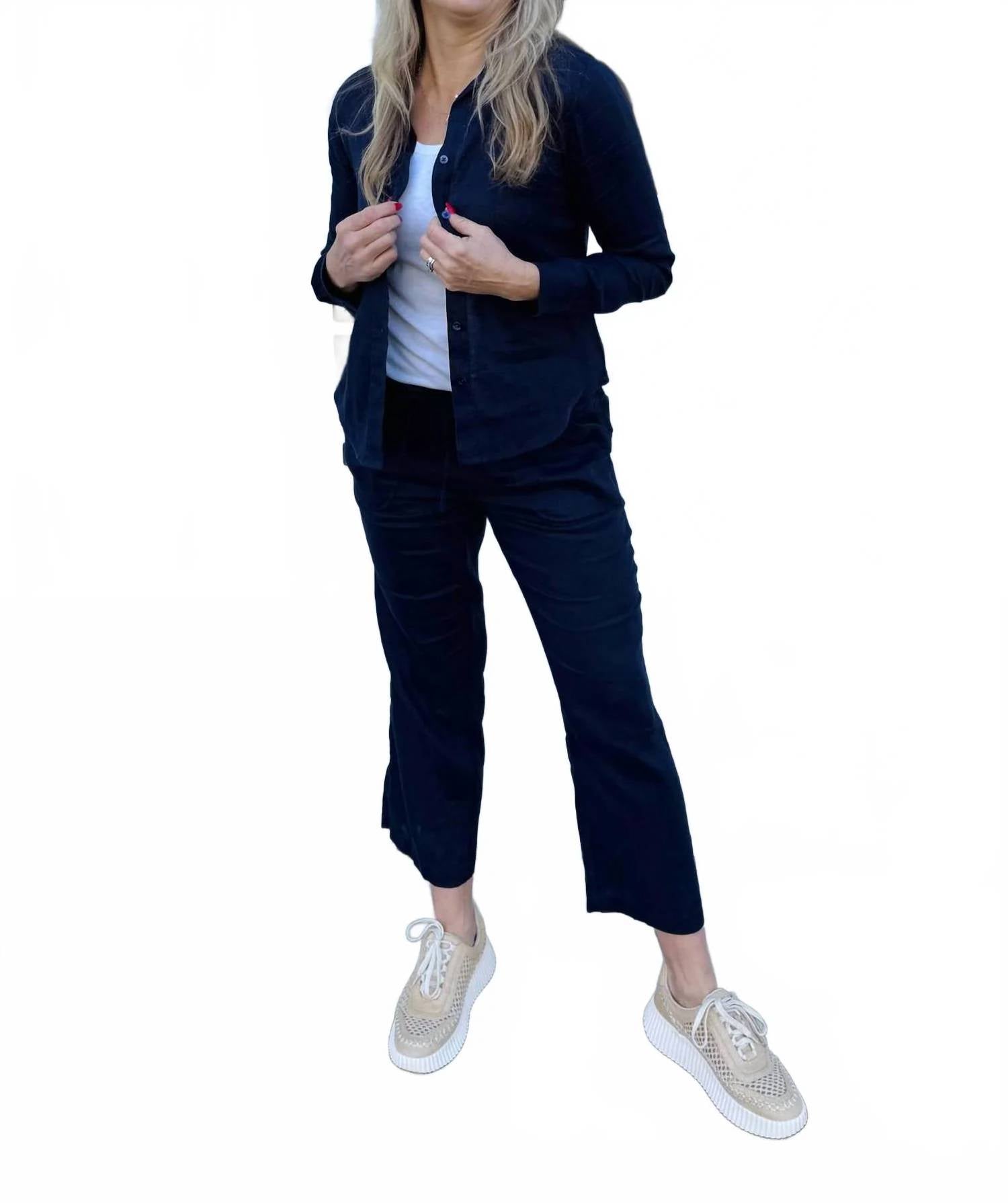 Pure Amici - Cropped Linen Pant