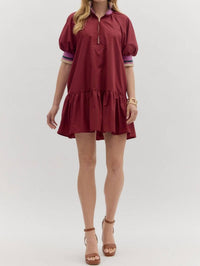entro Colorband Mini Dress in burgundy - women's dress