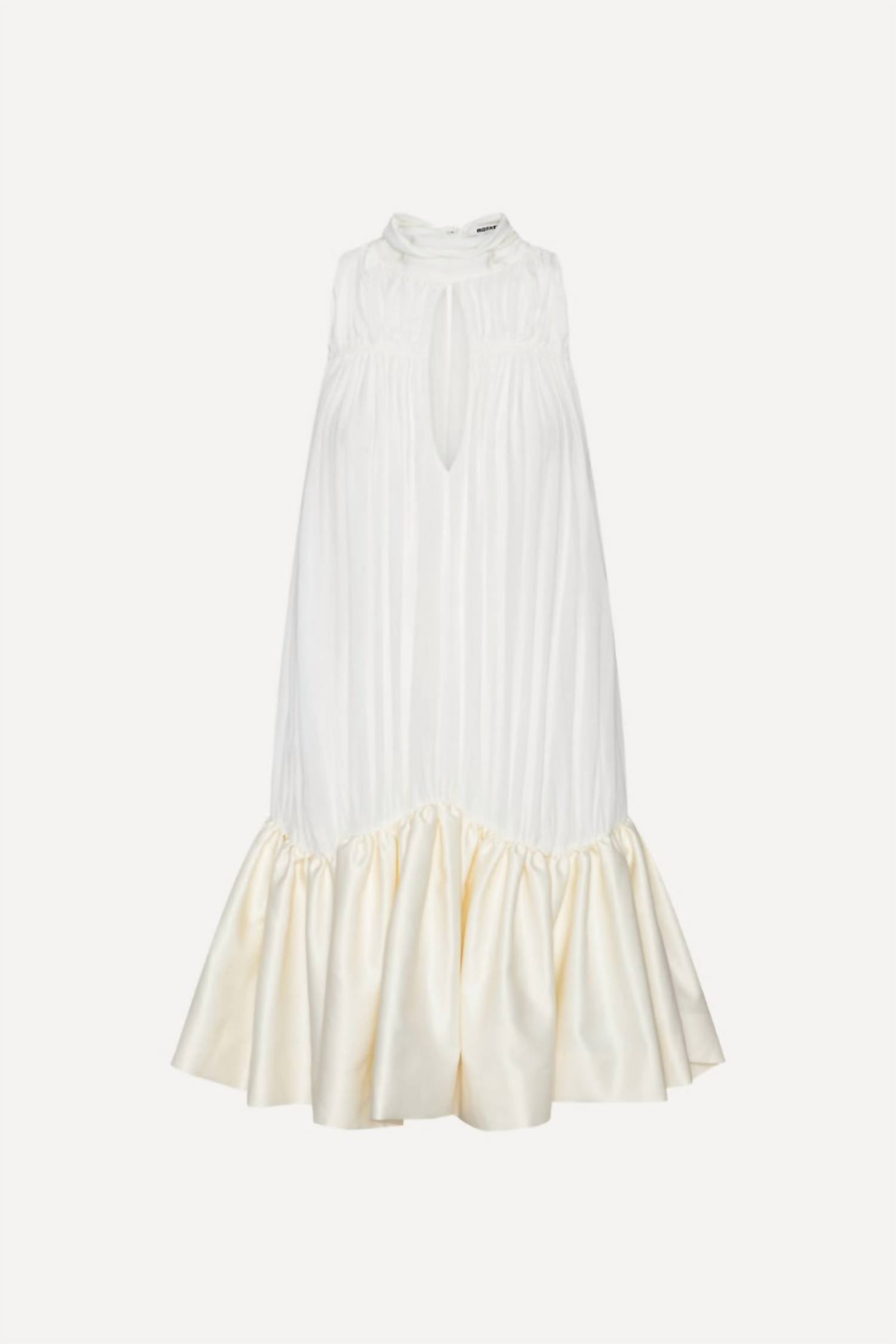 ROTATE Gathered Mini Dress in egret - women's dress - alternate view