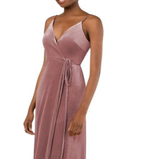 Sorella Vita - Romantic Velvet Floor-Length Bridesmaid Dress with Wrap Detail