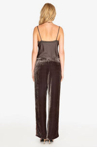 Johnny Was Ravi Wide Leg Velvet Pant in graphite - women's pants - detail view