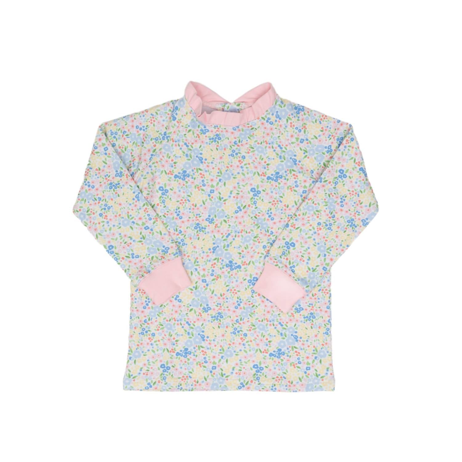THE OAKS APPAREL Floral Millefleur Sweatshirt in multi - kids' shirt - detail view