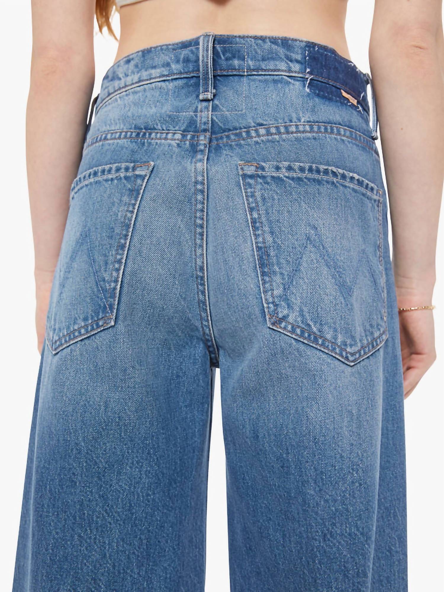 Mother Ditcher Roller Zip Sneak Jeans in remember when - women's jeans - view 4