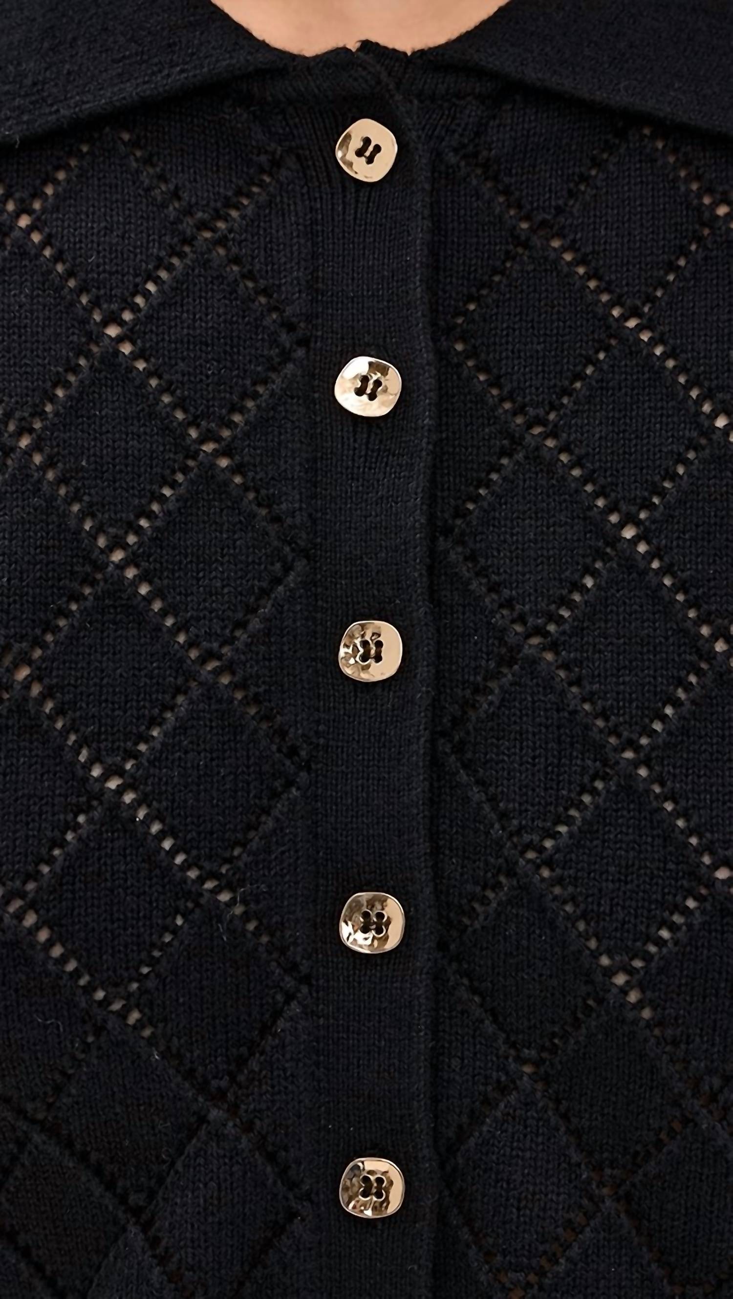 Hevron Arlet Cardigan in black - women's cardigan - alternate view