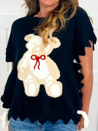 Bibi - Can Not Bear It Short Sleeve Sweater