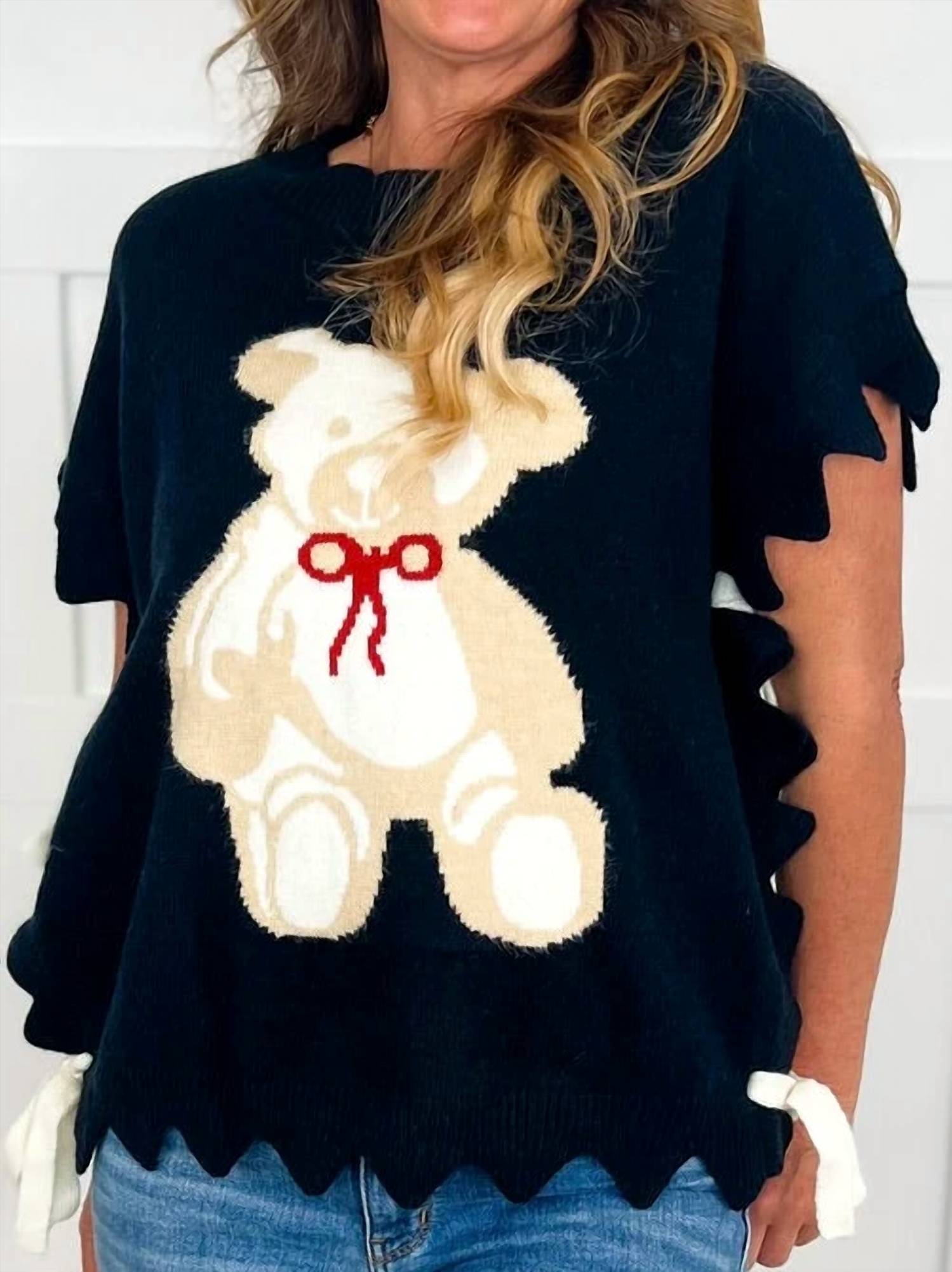 Bibi - Can Not Bear It Short Sleeve Sweater