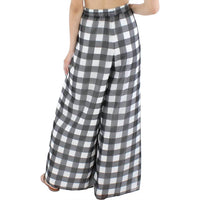 Riley & Rae - Chiffon Check Print Wide Leg Pants