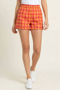Pinch - Wave Plaid Wide Shorts