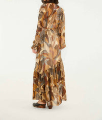 Farm Rio - Dotted Macaws Long Sleeve Maxi Dress
