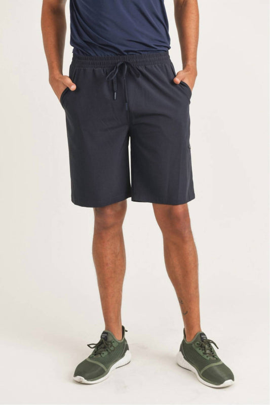 Mono B - Active Drawstring Shorts with Zippered Pouch