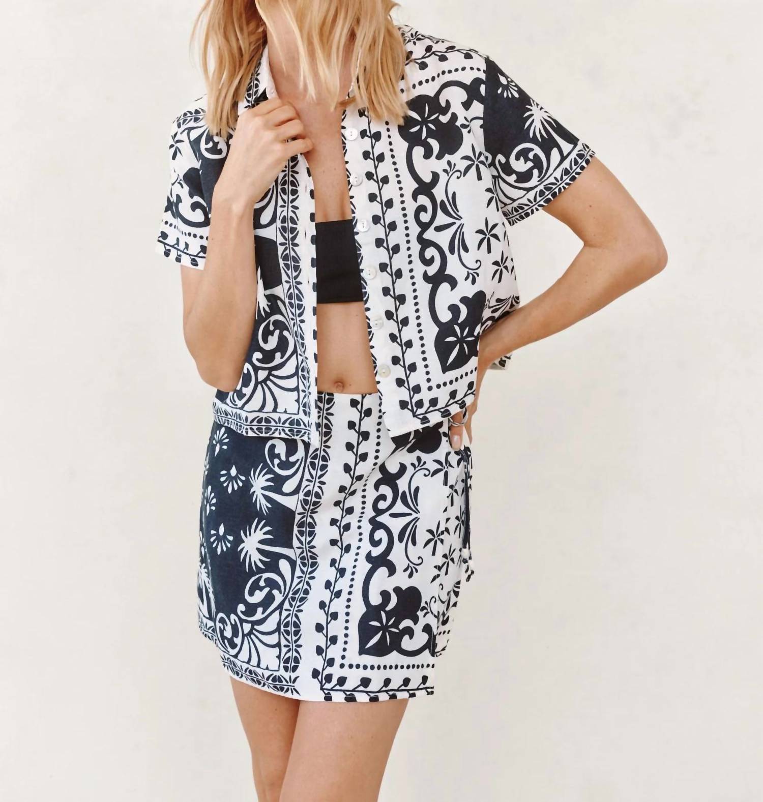 Bella Dahl - BANDANA SHORT SLEEVE CAMP SHIRT