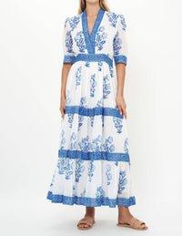 Oliphant - V-neck Cuffed Maxi Dress