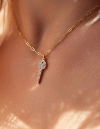 Adriana Pappas - Women's Crystal Key Necklace