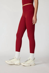 MPG Sport Ribbed Leggings in merlot - women's pants - detail view