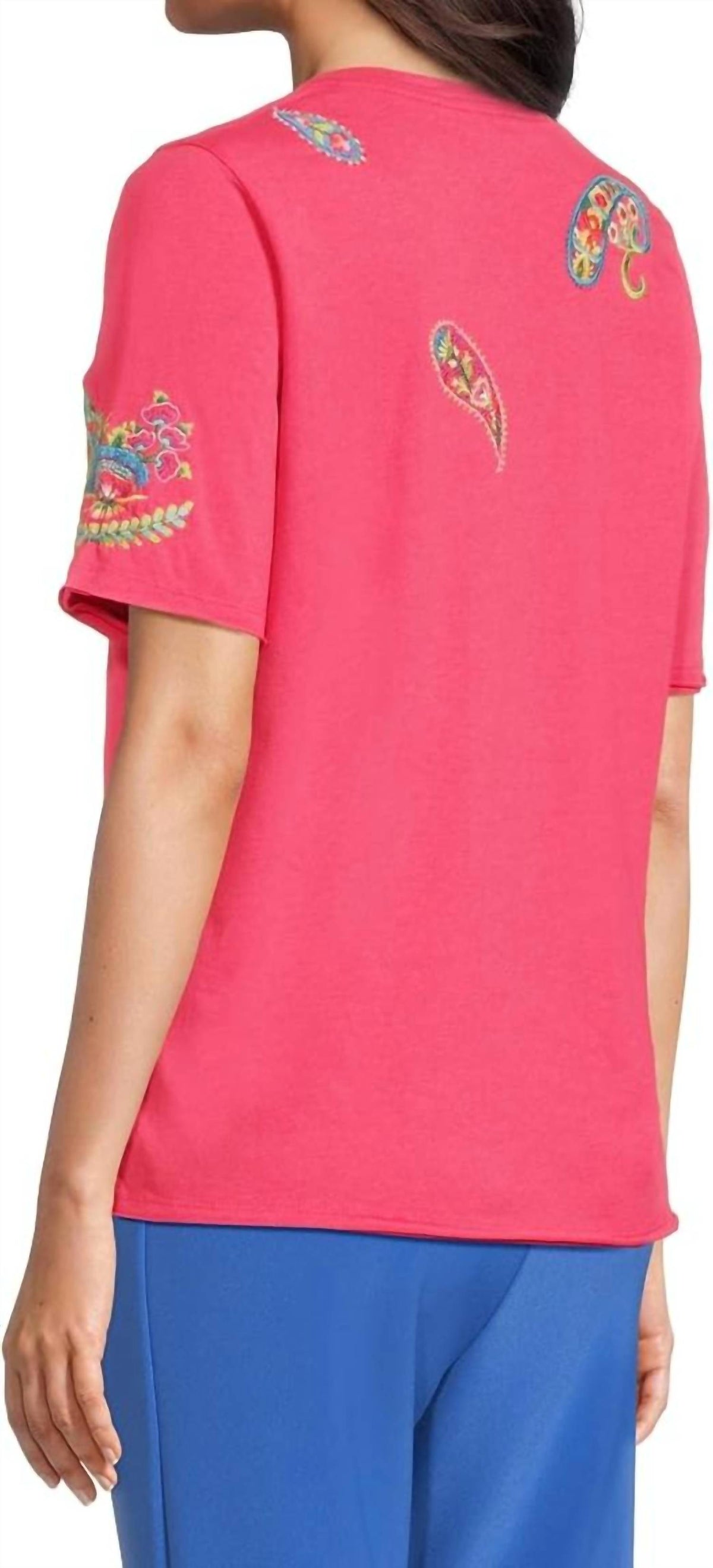 Johnny Was - Raw Hem V-neck Tee