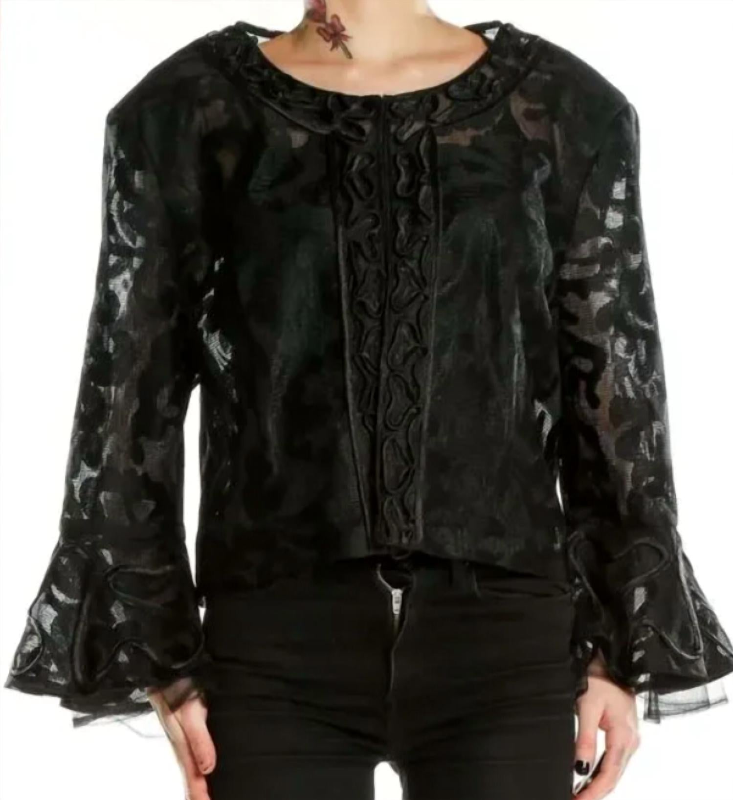 Terramina - Lace Bell Sleeve Crop Top