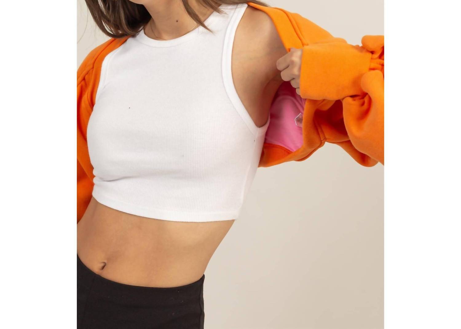 Hyfve - Ruched French Terry Bolero Bomber Jacket