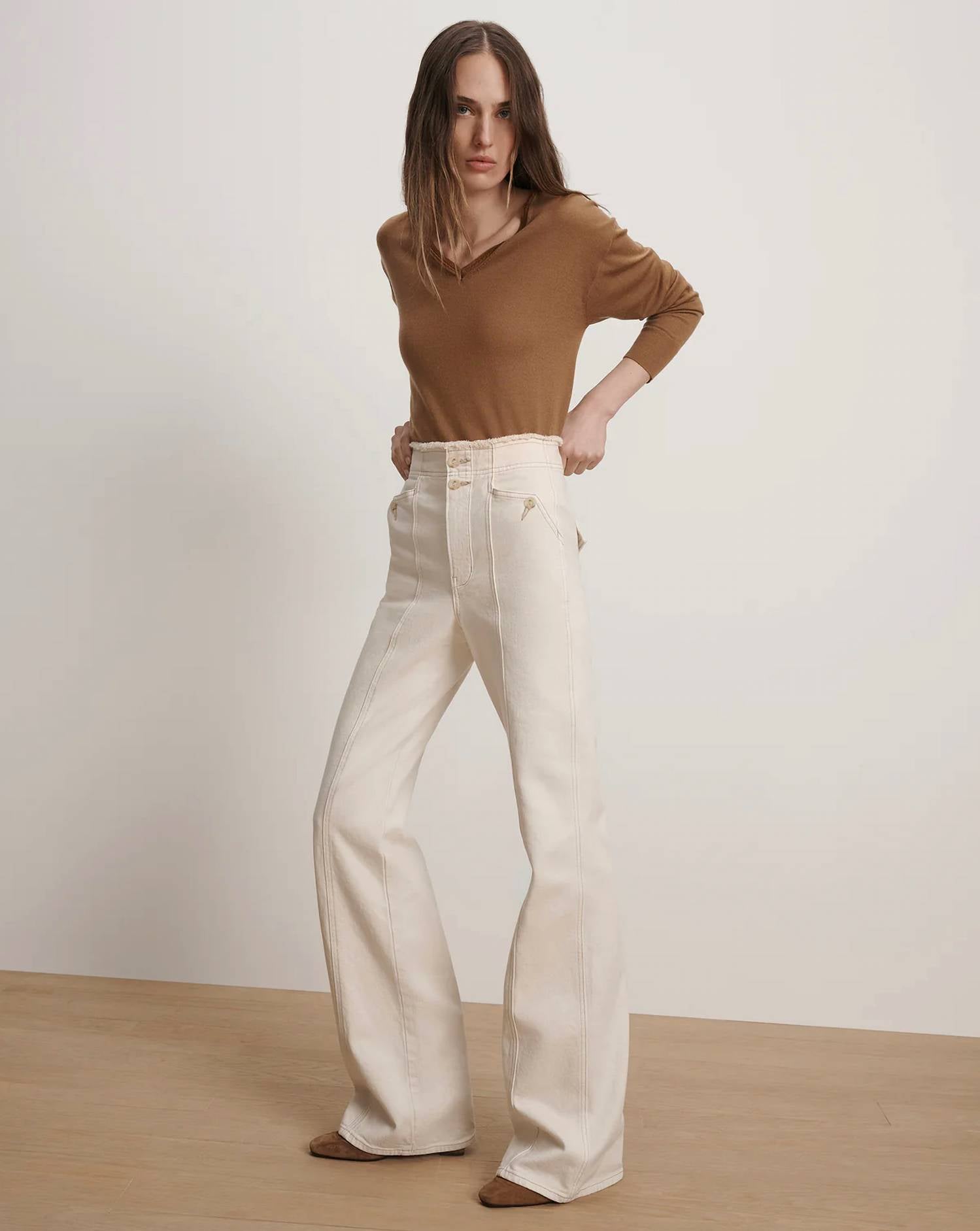 Veronica Beard - Crosbie Slim Wide Leg Jeans