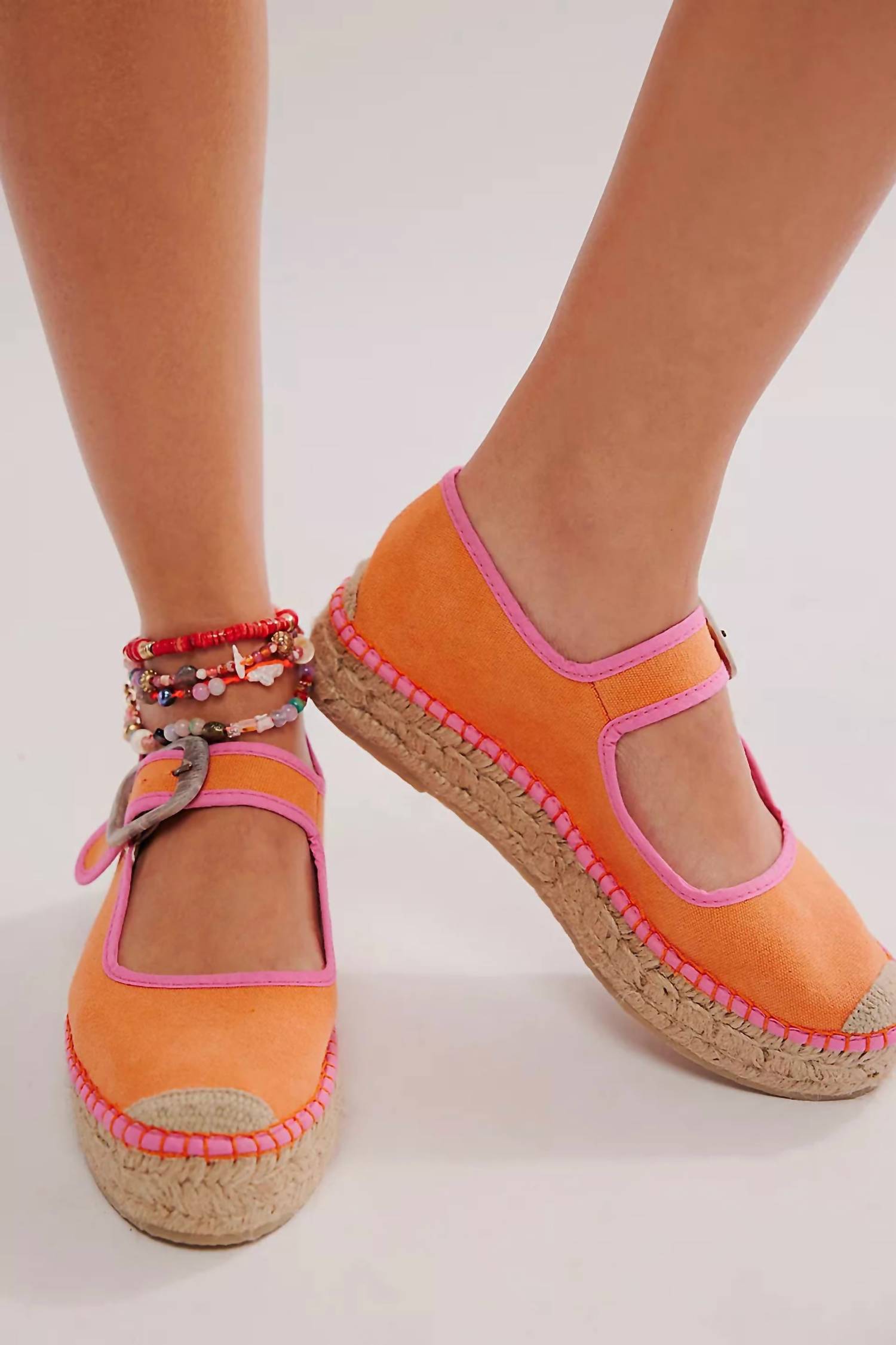 Free People Women's Surfside Mary Jane Espadrilles Shoes in orange crush - women's shoe - view 5