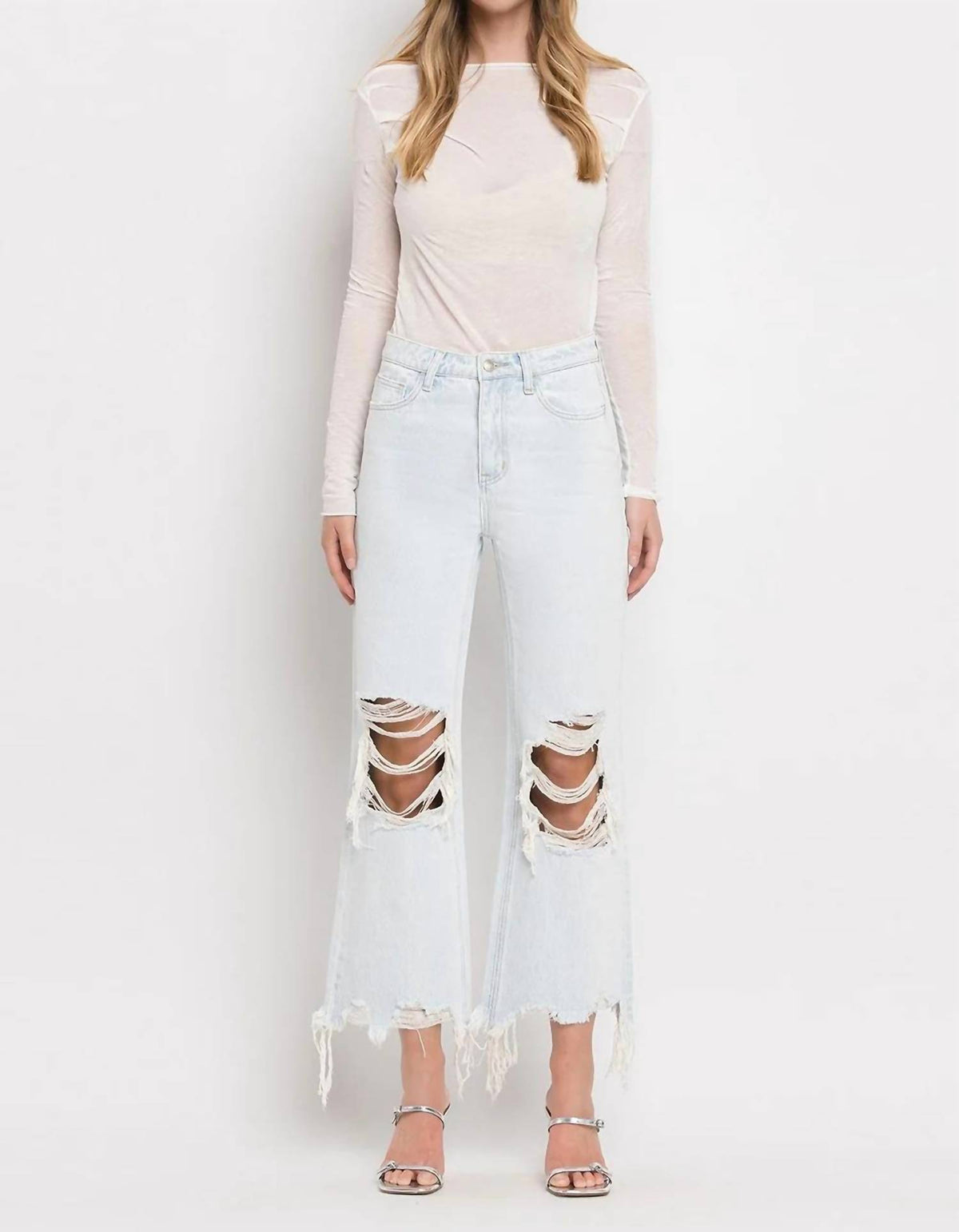 Vervet By Flying Monkey - 90's Vintage High Rise Crop Flare Jeans