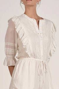 Elan - 3/4 Sleeve Ruffle Romper